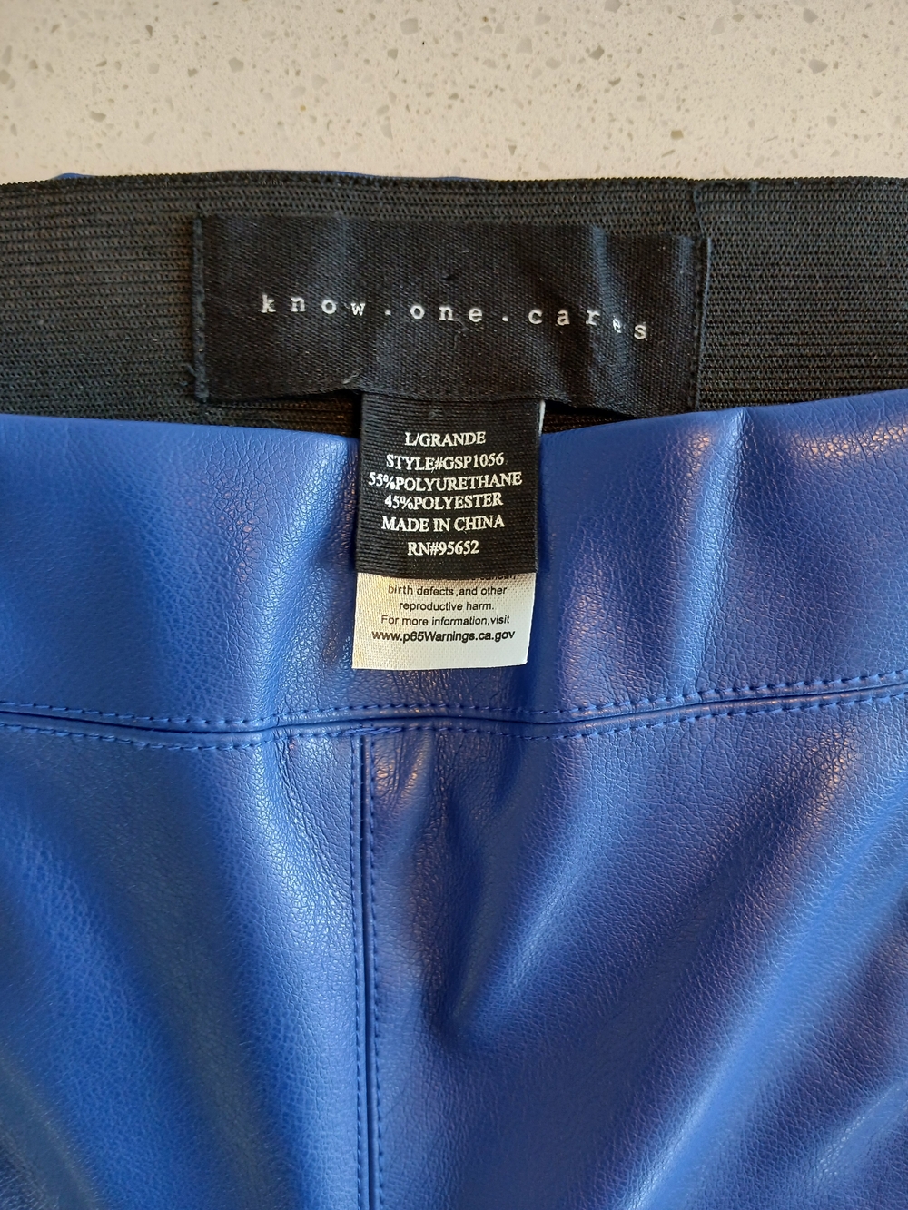 Know.One.Cares Vibrant Blue Faux Leather Pants